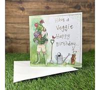 Alex Clark Have a Veggie Happy Birthday Card - vegetable Garden, cards for men, dads, gardeners, garden