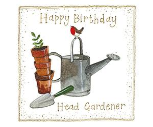 Alex Clark Head Gardener Foil Birthday Card - Watering Can