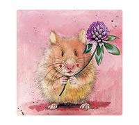 ALEX CLARK Herbert Hamster Fridge Magnet - Pets - Flower - Colourful - Original Artwork - Fridge Magnet for Animal Lovers - Magnetic Art Tile - Gift Ideas - Designed in The UK...