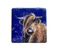 Alex Clark Highland Cow Compact Mirror - animal design gifts - Beauty handheld travel mirror - magnifying make up mirror