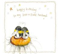 Alex Clark Husband Birthday Card - Bee-rilliant Husband Foil Card - Bees - Flowers - Nature - Daisies - Greeting Card - Cards To Celebrate - For Him - Designed and Printed in the UK…
