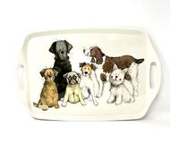 ALEX CLARK Large Melamine Dog Tray - perfect for snacks and tea/use indoor and garden/animal lovers/gift/tea drinkers/serving food tray
