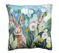 ALEX CLARK Little Rabbits Cushion - Bunnies - Flowers - British Countryside - Perfect For Home - Gift Ideas - From Original Artwork - Designed In The UK...