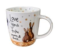 Alex Clark Love You to The Moon and Back Mug - Rabbit - Bunny - Romantic - Loving - Original Artwork -Thoughtful Gift Ideas - for Coffee & Tea - Vegan Friendly - Designed in The UK...