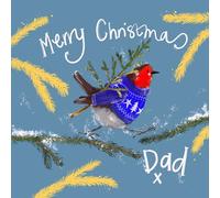 Alex Clark Merry Christmas Dad Robin Foil Card