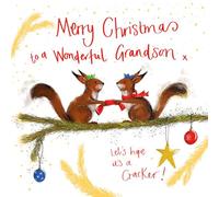 Alex Clark Merry Christmas to a wonderful Grandson - Squirrel Card