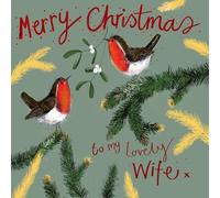 Alex Clark Merry Christmas to my Lovely Wife Robin Foil Card
