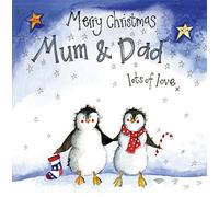 Alex Clark Mum & Dad Christmas Card Penguin Image