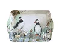 ALEX CLARK Puffins Small Tray - perfect for biscuits, cake, tea and food tray/indoor and garden outdoor use/kitchen/British coastlines/gifts/seaside