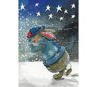 ALEX CLARK Rabbit Footsteps Christmas Tea Towel