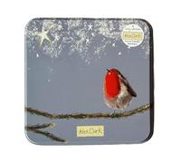 Alex Clark Robins Christmas Notecards Tin - Animal, Birds blank greeting cards - decorative storage tin - Xmas gifts - note writing and stationery sets
