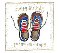 Alex Clark Running Shoes Foil Birthday Card - Runner, Athlete, Sport