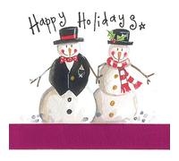 Alex Clark Snowman Couple Christmas Card