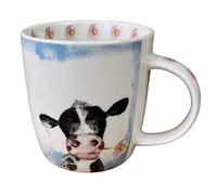 Alex Clark Sunshine Cow Mug - Farmyard Animals - Cow & Daisy - Original Artwork - Cup for Animal Lovers - Gift Ideas - Perfect for Coffee & Tea - Vegan Friendly - Designed in The UK...