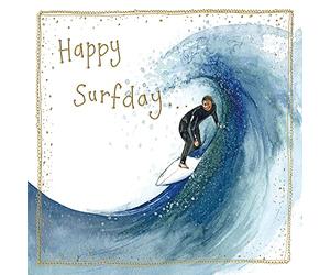 Alex Clark Surfing Foil Birthday Card