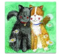 Alex Clark Toffee & Treacle Cat Fridge Magnet - Funny Felines - Original Artwork - Fridge Magnet for Animal Lovers - Magnetic Art Tile - Gift Ideas - Designed in The UK...