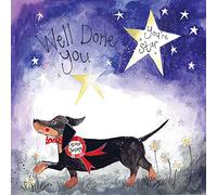 ALEX CLARK Well Done Sausage Dog Foiled Card