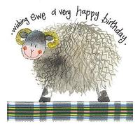 Alex Clark Wishing Ewe a Happy Birthday Card - Sheep - Designed and Printed in UK