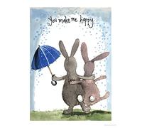 ALEX CLARK You Make Me Happy Rabbits Art Print