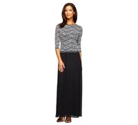 Alex Evenings Women's 3/4 Sleeve Stretch Lace Bodice Mock One Piece Gown