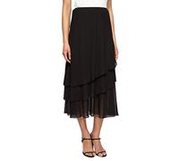 Alex Evenings Women's Midi Length Formal Skirt (Reg and Petite), Black Chiffon Tier, Small