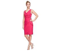 Alex Evenings Women's Slimming Short Ruched Cocktail Dress with Ruffle (Petite and Regular Sizes), Fuchsia, 20