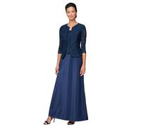 Alex Evenings Women's Two Piece Mother of The Bride Dress with Lace Jacket (Petite and Regular Sizes) Special Occasion, Navy, 22 (Pack of 2)