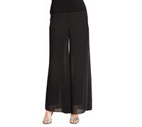 Alex Evenings Women's Wide Leg Chiffon Dress Pant for Mother of The Bride, Elegant Party Outfit (Petite and Regular Sizes), Black Overlay, S