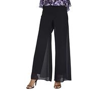 Alex Evenings Women's Wide Leg Chiffon Dress Pant for Mother of The Bride, Elegant Party Outfit (Petite and Regular Sizes), Black Overlay, S