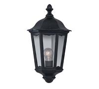 alex glass shade outdoor wall light in black