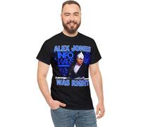 Alex Jones was Right tin foil hat Conspiracy infowarsen'shortleeve Tee Black