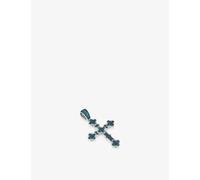Alex Moss Alex Moss Notre Dame Cross 14ct White-Gold and 1.10ct Blue Diamond Pendant White Gold