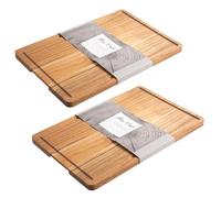Alex Nash Acacia Wood Chopping Board & Serving Tray - Large Wooden Cutting Board for Cheese, Meat, Vegetables & Charcuterie - Heavy-Duty Butchers Block for Kitchen - 45cm x 30cm x 2cm, 1 or 2-Pack (2)