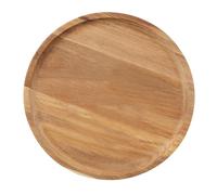 Alex Nash Acacia Wood Round Decorative Tray - Small Rustic Wooden Centrepiece for Candles, Coffee Table & Home Décor - Serving Tray and Snack Board for Kitchen, Cheese & Charcuterie - 21x21cm (1)