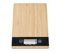 Alex Nash Bamboo Digital Kitchen Scales - Eco-Friendly Wooden Food, Baking & Cooking Weighing Scale with 8kg Capacity, Backlit LCD Display, Tare Function, Auto-Off & Non-Slip Base | 23 x 16 x 2cm