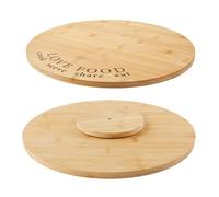 Alex Nash Bamboo Lazy Susan Turntable - 40cm Round Rotating Serving Plate for Food, Cheese & Cakes - Large Wooden Charcuterie Board for Kitchen, Dining, Home Organisation, Indoor & Outdoor