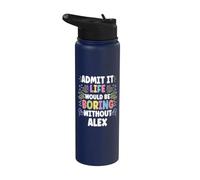 Alex Personalized Name Funny Cute Custom Alex Name Stainless Steel Insulated Water Bottle
