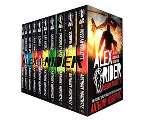 Alex Rider Complete Collection Anthony Horrowitz 10 Books Boxed Set (Russian Roulette, Scorpia Rising, Crocodile Tears, Snakehead, Ark Angel Scorpia, Eagle Strike, Skeleton Key, Point Blanc, Stormbreaker)