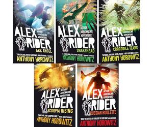 Alex Rider Mission Series by Anthony Horowitz: Ark Angel, Snakehead, Crocodile Tears, Scorpia Rising & Russian Roulette - High-Stakes Thrills and Action for Young Readers (5-Book Set)