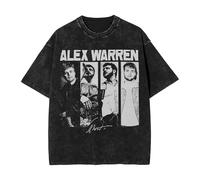 Alex Singer Warren Tour 2025 Merch T Shirt Men's and Women's Hip Hop Washed Cotton Short Sleeve Y2K Retro Crew Neck Sweatshirt Casual Oversized Clothing-Black&A||3X_l