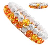 Alex & Sisters Juego de pulseras para Parejas a distancia - cuentas Blanco y Piedra de ojo de tigre - Pulseras de yoga para hombres y mujeres Joyería de cuerda elástica…, stone beads