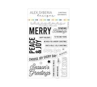 Alex Syberia Designs Christmas Sentiments Stamp Set, White