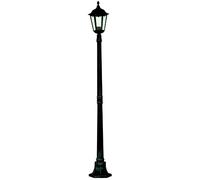 alex tall outdoor post lamp in black with clear glass