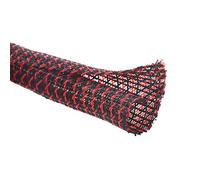 Alex Tech 25ft - 1/2 inch Cord Protector Wire Loom Tubing Cable Sleeve Split Sleeving for USB Cable Power Cord Audio Video Cable - Protect Cat from Chewing Cords - Blackred