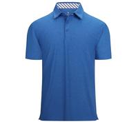 Alex Vando Mens Golf Shirt Moisture Wicking Quick-Dry Short Sleeve Casual Polo Shirts for Men, Royal, Medium