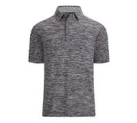 Alex Vando Mens Golf Shirt Moisture Wicking Quick-Dry Short Sleeve Polo, Black, S