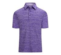 Alex Vando Mens Golf Shirt Moisture Wicking Quick-Dry Short Sleeve Polo, Purple, S