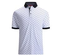 Alex Vando Mens Polo Shirts Short Sleeve Regular Fit Fashion Designed Shirt, White W/ Black Triangle, S
