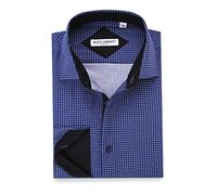 Alex Vando Mens Printed Dress Shirts Long Sleeve Regular Fit Button Down Shirt,Blue,L
