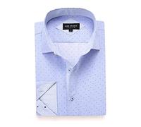 Alex Vando Mens Printed Dress Shirts Long Sleeve Regular Fit Button Down Shirt,Blue,S